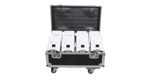 Baule FlightCase con 8pz Faretti BIANCHI Smart Battery LED RGBWA-UV WiFi a Batteria e Telecomando Wireless - immagine 3