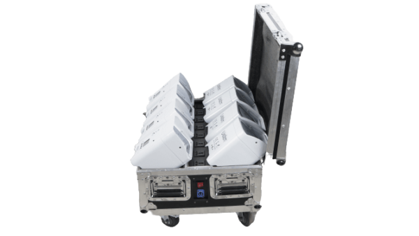Baule FlightCase con 8pz Faretti BIANCHI Smart Battery LED RGBWA-UV WiFi a Batteria e Telecomando Wireless - immagine 2