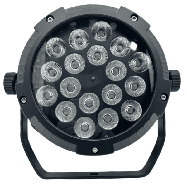 Par LED 18×18 6in1 DMX RGBWAUV IP65 con 3-pin XLR WISDOM