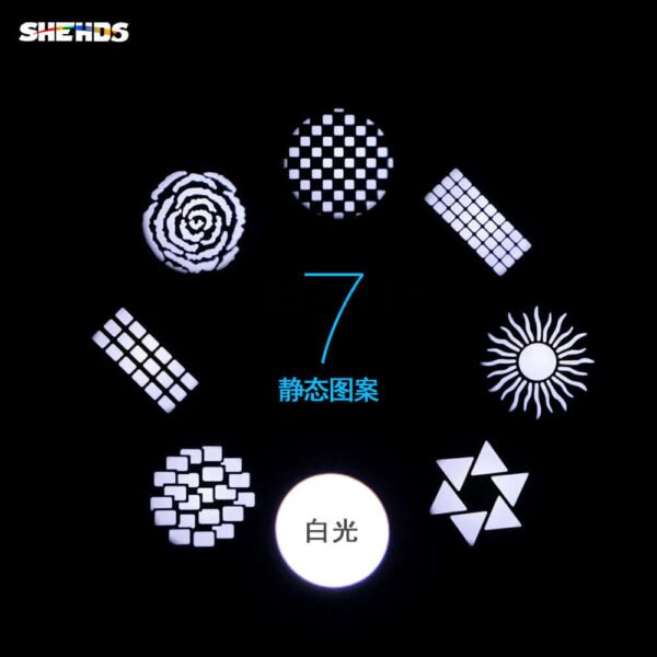 SHEHDS Spotlight LED 100W con 6 Prismi e Display LCD - Testa Mobile Gobo DMX - immagine 5