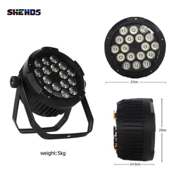 SHEHDS Par LED 18x18W RGBWA+UV IP65 Impermeabile - Outdoor Stage Lighting - immagine 3