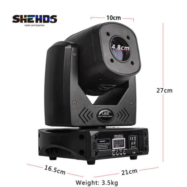 SHEHDS Testa Mobile LED 80W con 3 Prismi Rotativi - Spot Moving Head Compatta - immagine 3